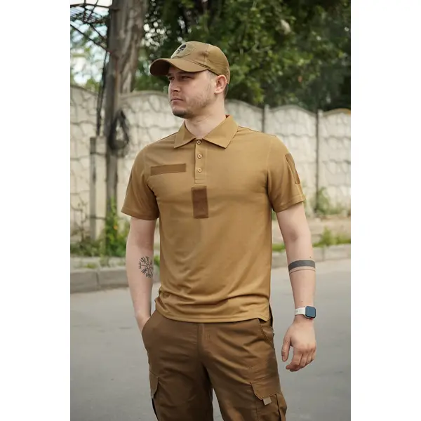Поло койот Police Military CoolPASS з велкро-панелями (швидковисихаюча) 48р