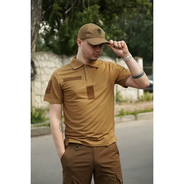 Поло койот Police Military CoolPASS з велкро-панелями (швидковисихаюча) 48р