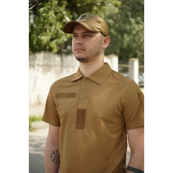 Поло койот Police Military CoolPASS з велкро-панелями (швидковисихаюча) 48р