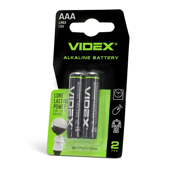 Лужна батарейка Videx LR03/AAA 2шт SMALL BLISTER