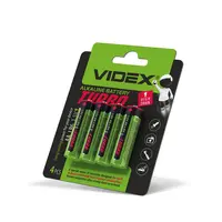 Щелочная батарейка Videx LR6/AA Turbo 4шт BLISTER