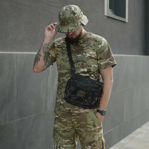 Смарт-сумка через плече Tactic city bag Cordura original USA Чорний мультикам