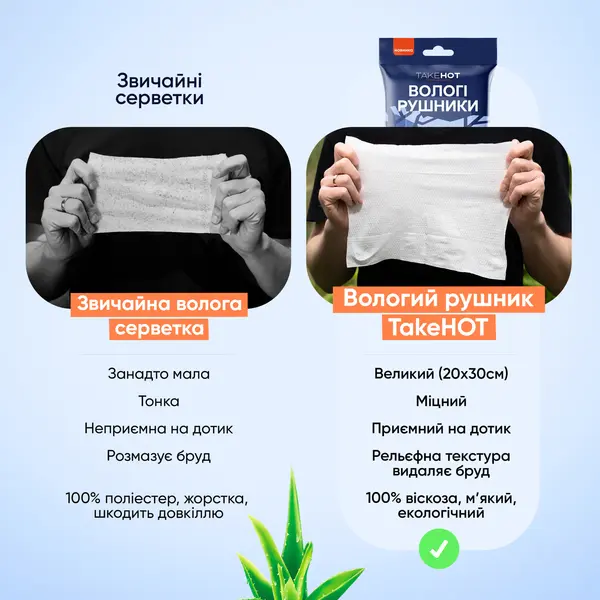 Влажные одноразовые полотенца TakeHot