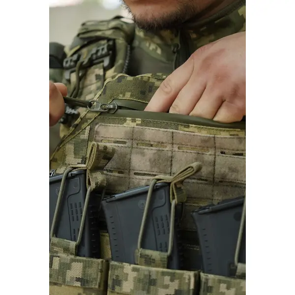Плитоноска Kiborg GU gen.2 + з'ємна панель з 3-ма підсумками під 1 магазин піксель