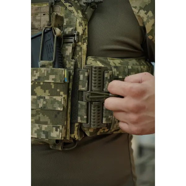 Плитоноска Kiborg GU gen.2 + з'ємна панель з 3-ма підсумками під 1 магазин піксель
