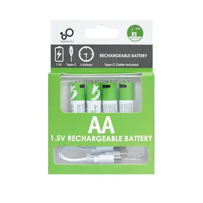 Батарейки акумуляторні пальчикові АА із зарядкою typ-c 4 шт.