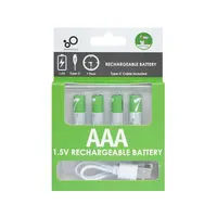 Комплект 4 шт. аккумуляторные батареи Smartoools AAA 500 mah + зарядка Type-C (Зеленый)