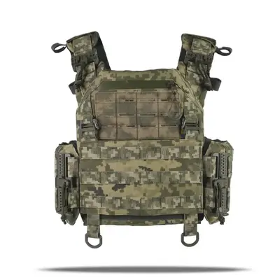 Комплект №5: Плитоноска Kiborg GU gen.2 Піксель з балістичним захистом Militex (2 клас захисту) та бронеплитами