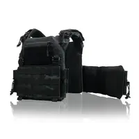 Комплект №5: Плитоноска Kiborg GU gen.2 Чорний мультикам з балістичним захистом Militex (2 клас захисту) та бронеплитами