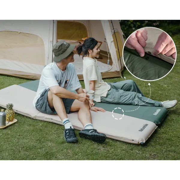 Килимок самонадувний одномісний Naturehike CNK2450WS020, 100 мм, темно-зелений