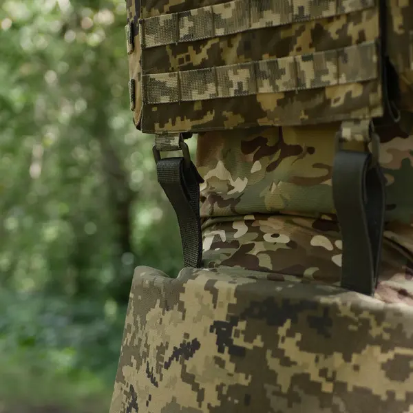 Каремат-сидушка Kiborg с баллистическим пакетом 2 класс защиты Militex 20mm Cordura Pixel