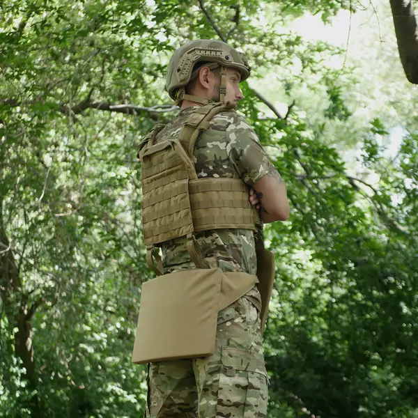 Каремат-сидушка Kiborg с баллистическим пакетом 2 класс защиты Militex 20mm Cordura Coyote