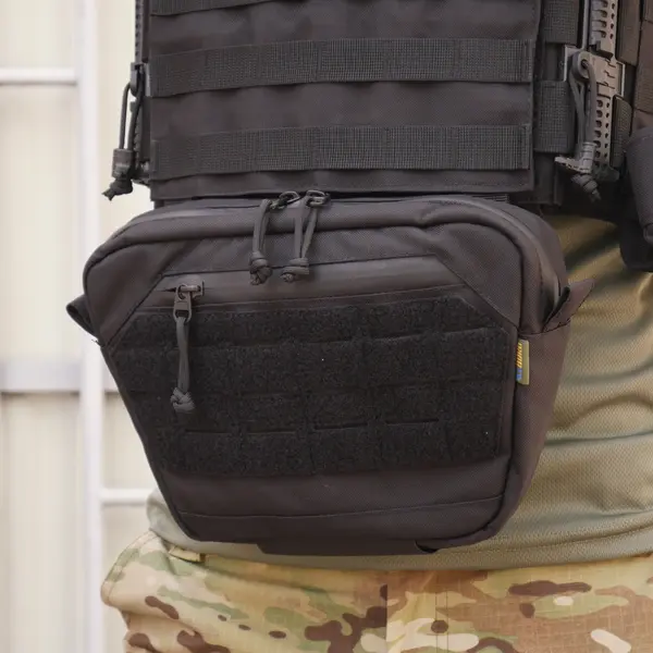 Сумка-напашник XL Kiborg з балістичним пакетом 2 клас захисту Militex GU Сordura Black