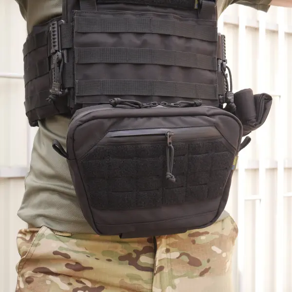 Сумка-напашник XL Kiborg з балістичним пакетом 2 клас захисту Militex GU Сordura Black