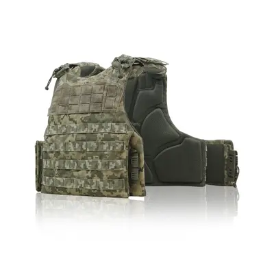 Бронежилет Kiborg Modular X-1 (Збільшена площа захисту) XL піксель з балістичним пакетом 2 класу захисту Militex