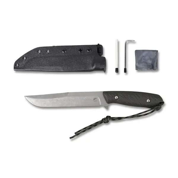 Тактичний ніж GDM XL Full Tang зі сталі 440C | Blackwash | HPL руків’я | ABS ножни