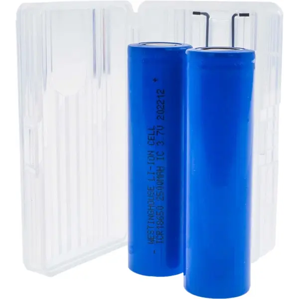 Акумулятор літій-іонний Westinghouse Li-ion ICR18650, 3.7V, 2500mAh, 2 шт + бокс