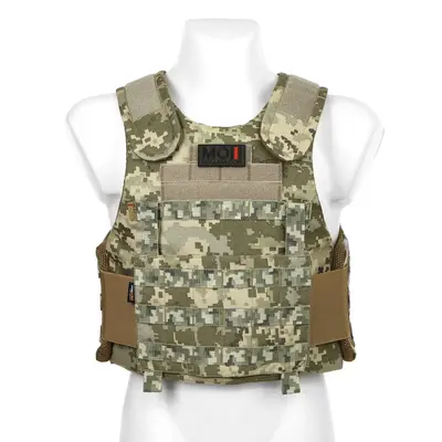 Протиуламкова балістична майка у кольорі піксель MOLLI з балістичним пакетом 2 класу від компанії Militex, розмір M