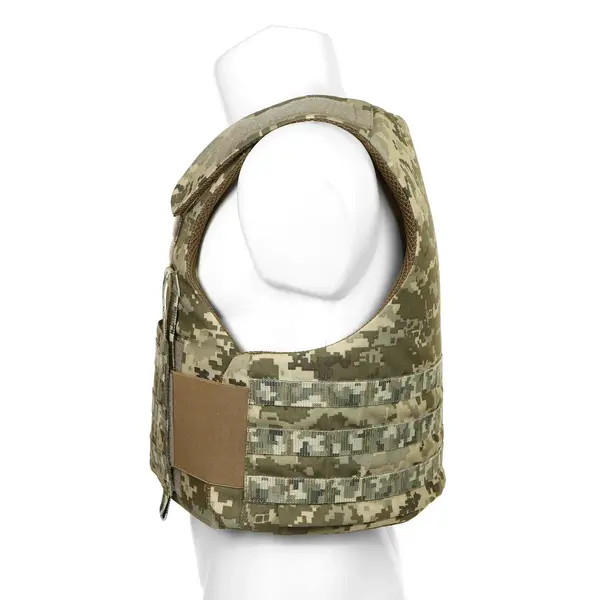 Протиуламкова балістична майка у кольорі піксель MOLLI з балістичним пакетом 1 класу від компанії Militex, розмір XL