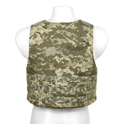 Протиуламкова балістична майка у кольорі піксель MOLLI з балістичним пакетом 2 класу від компанії Militex, розмір M