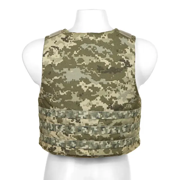 Протиуламкова балістична майка у кольорі піксель MOLLI з балістичним пакетом 1 класу від компанії Militex, розмір XL