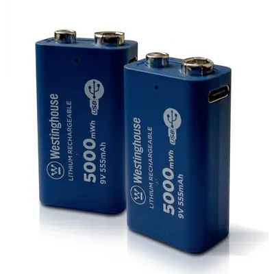 Акумулятор літій-іонний Westinghouse Крона 9V Type-C, 555mAh, 1шт. (112031)