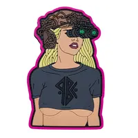 Патч «ДЕВУШКА TACTIC» с розовой обводкой