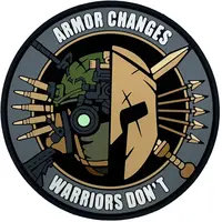 “ARMOR CHANGES” patch, gray “ARMOR CHANGES” patch, gray