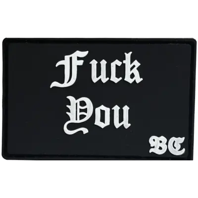 “FUCK YOU” patch, black and white — PVC