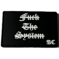 PVC patch “THE FUCK SYSTEM” black and white PVC patch “THE FUCK SYSTEM” black and white