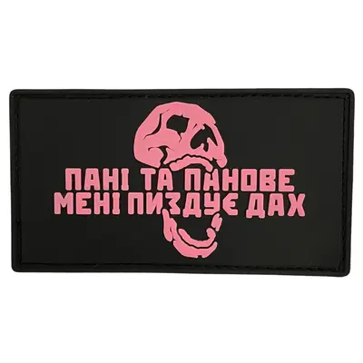 PVC patch “LADIES AND GENTLEMEN, MY ROOF IS FUCKED” pink