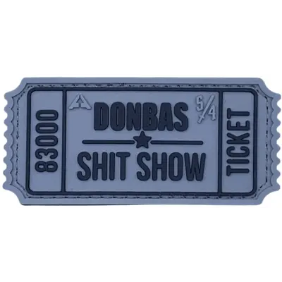 PVC patch “TICKET” gray-black