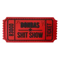 Патч "БІЛЕТИК" червоно-чорний — ПВХ