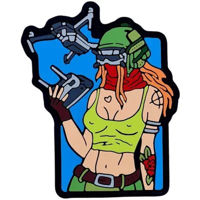 “TACTICAL GIRL” patch, blue — PVC