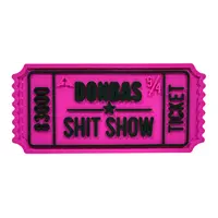 Патч "БИЛЕТИК" розово-черный - ПВХ