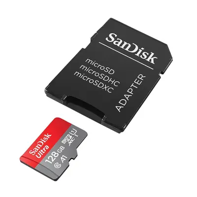 Карта пам’яті SanDisk Ultra 128GB microSDXC UHS-I Class 10 + SD адаптер (SDSQUAB-128G-GN6MA)