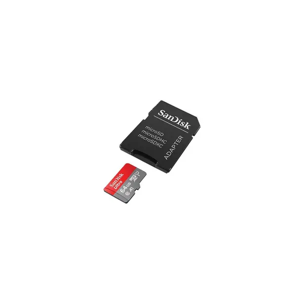 Карта пам’яті SanDisk Ultra 64GB microSDXC UHS-I Class 10 + SD адаптер (SDSQUAB-064G-GN6MA)