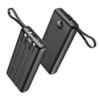 Зовнішній акумулятор Veger C20 20000 mAh з дисплеєм та вбудованими кабелями