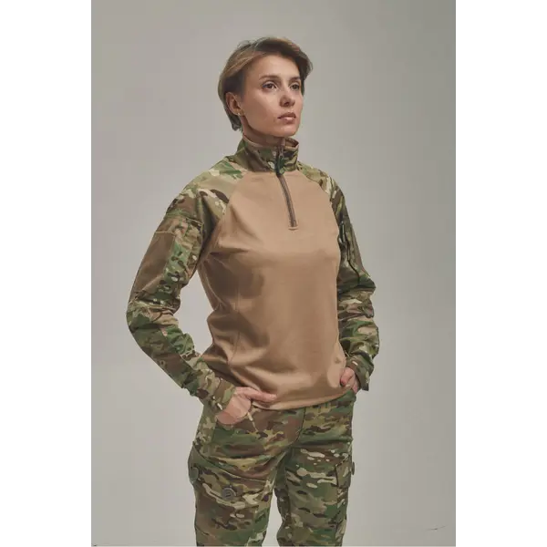 Жіноча сорочка FS Убакс (Лакоста піке койот) з довгими рукавами ріп-стоп Мультикам