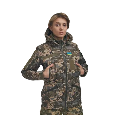 Жіноча зимова куртка FS 2в1 з відстібним утеплювачем Піксель
