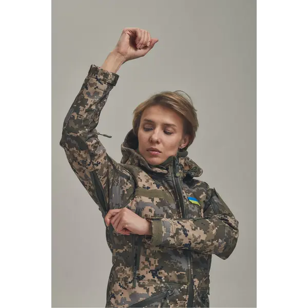 Жіноча зимова куртка FS 2в1 з відстібним утеплювачем Піксель