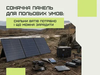 Сонячна панель для польових умов: скільки ватів потрібно і що можна зарядити