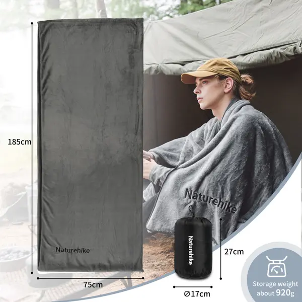 Подкладка для спального мешка Naturehike CNK2450WS024, флис, графит