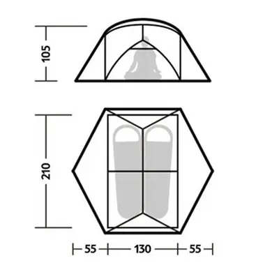 Намет надлегкий двомісний Naturehike Mongar CNK2550WS016, 15D, сiрий