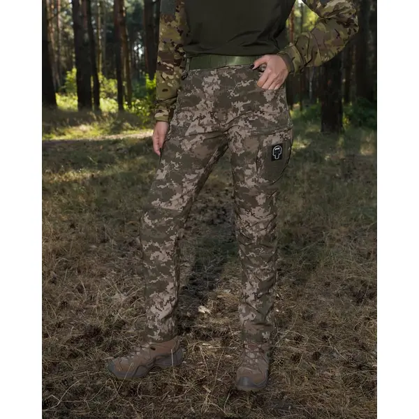 Зимові брюки карго тактичні жіночі Softshell BEZET Ешелон піксель