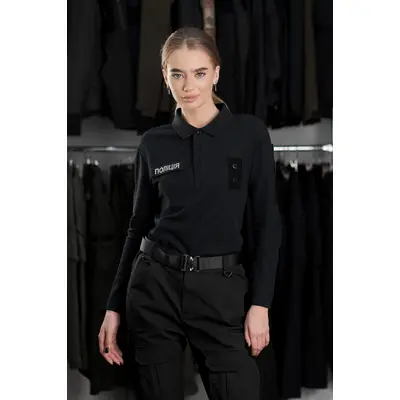 Лонгслів тактичний жіночий Поліція BEZET чорний
