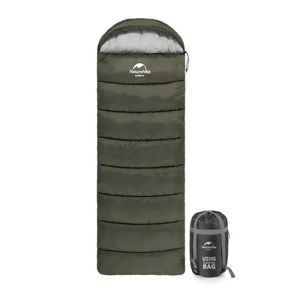 Спальник с капюшоном Naturehike U150 NH20MSD07, (11°C), левый, зеленый