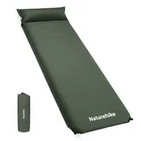 Килимок самонадувний одномісний з подушкою Naturehike CNK2450WS020, 100 мм, темно-зелений