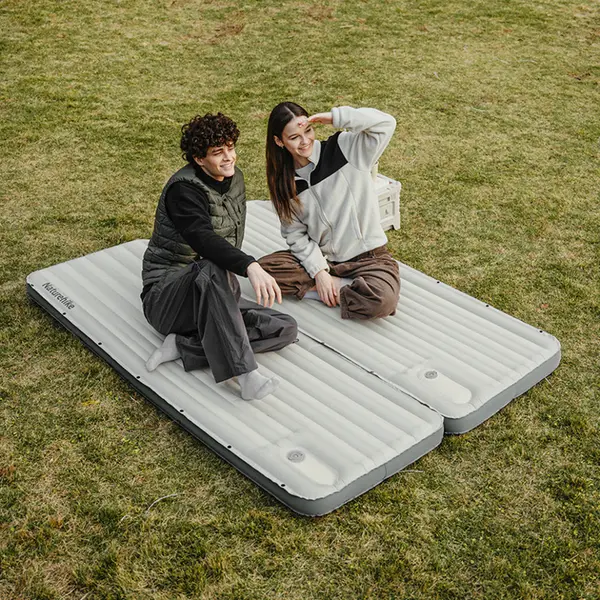 Single air mattress Naturehike CNK2450WS034, 95 mm, with inflation bag, white Single air mattress Naturehike CNK2450WS034, 95 mm, with inflation bag, white