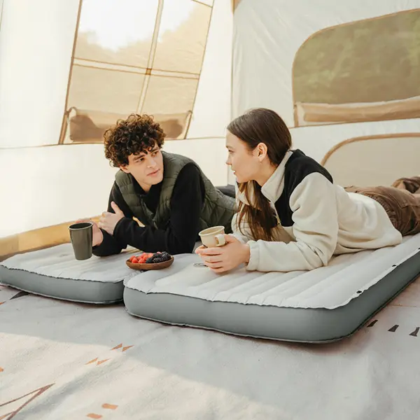 Single air mattress Naturehike CNK2450WS034, 95 mm, with inflation bag, white Single air mattress Naturehike CNK2450WS034, 95 mm, with inflation bag, white